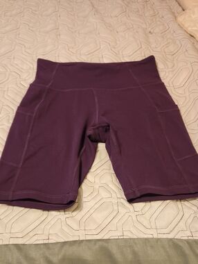 Baleaf Plum High-Rise Bike Shorts with Side Pockets